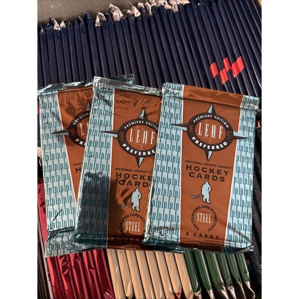 NEW 1996-97 Leaf Preferred Hockey Hobby Factory Sealed 3 Packs